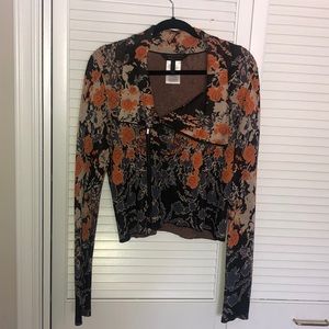 BCBG Cropped Knit Moto Jacket